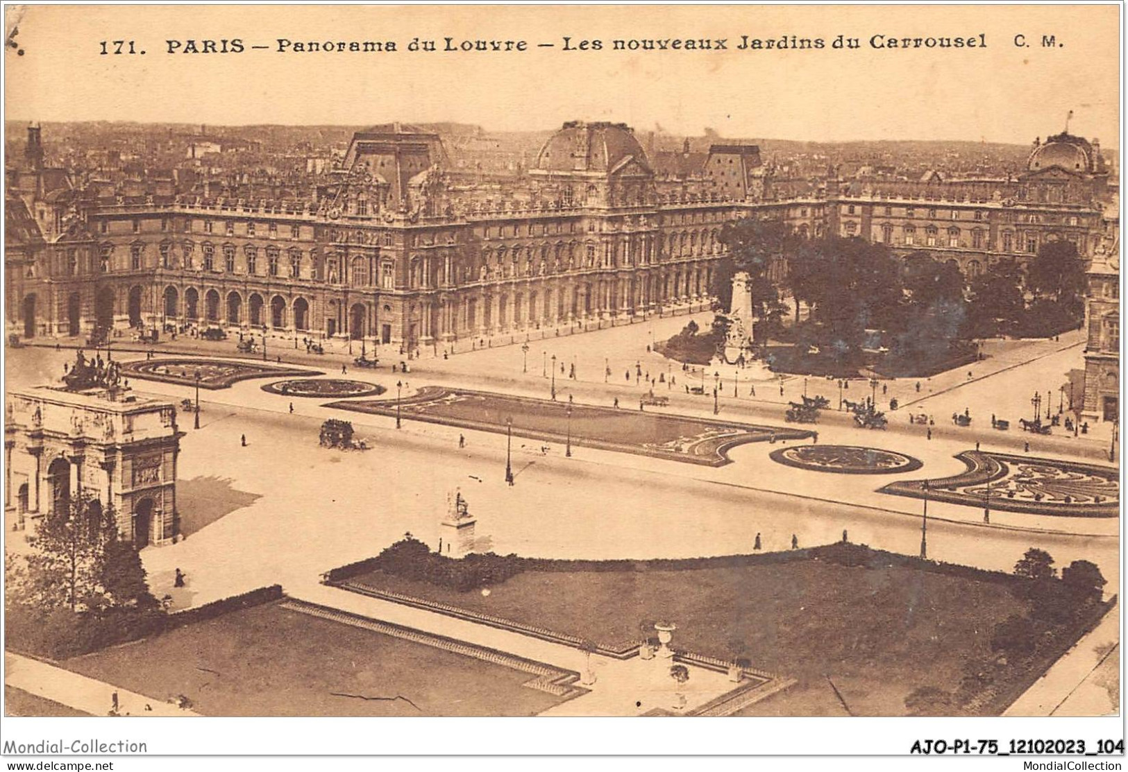 AJOP1-75-0053 - PARIS - Panorama Du Louvre  Les Nouveaux Jardins Du Carrousel - Panoramic Views