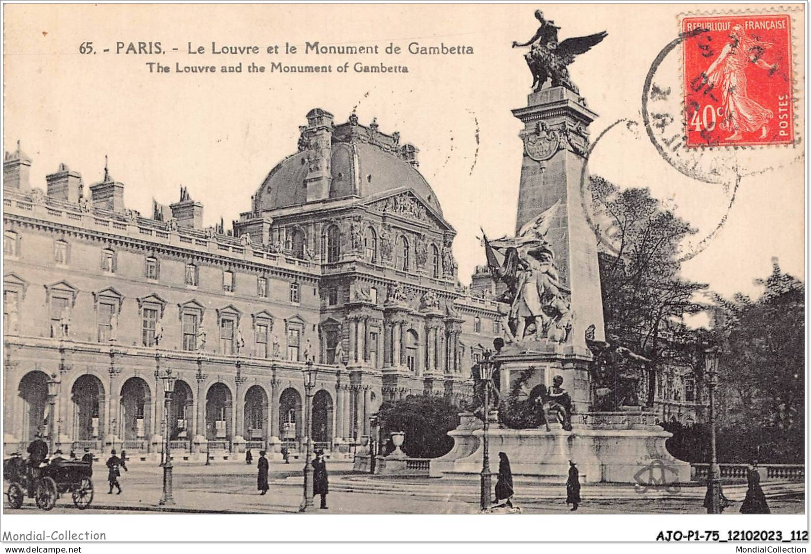 AJOP1-75-0057 - PARIS - Le Louvre Et Le Monument De Gambetta - Louvre