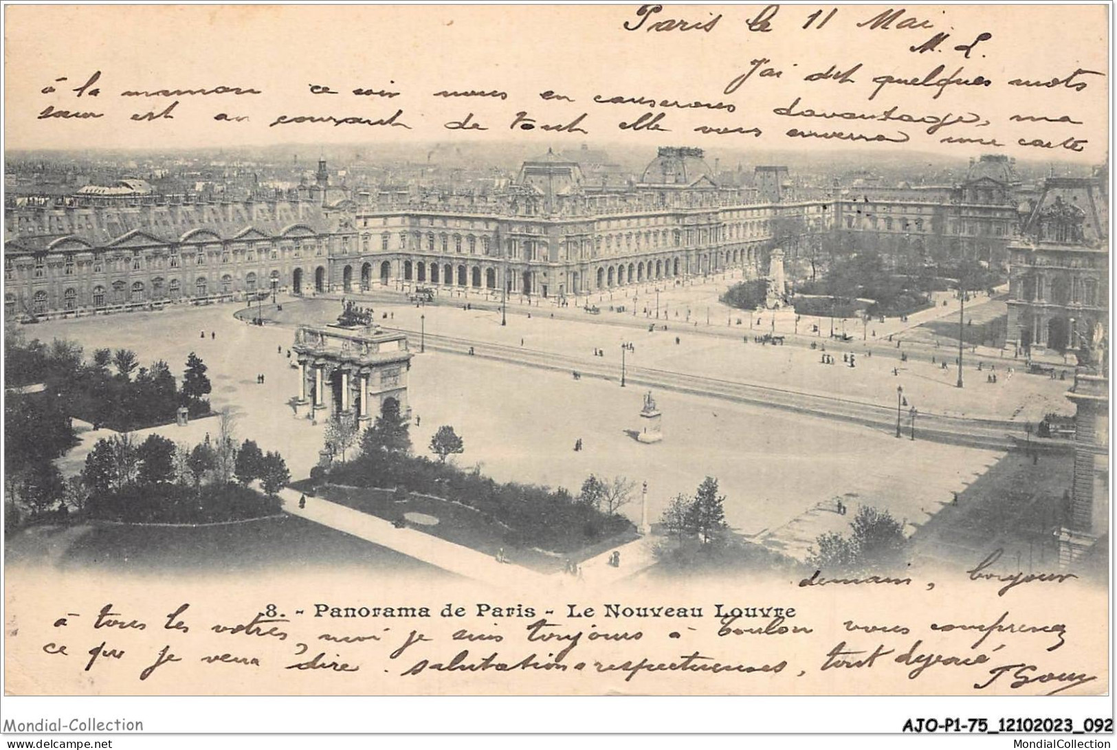 AJOP1-75-0047 - PARIS - Panorama - Le Nouveau Louvre - Cartas Panorámicas