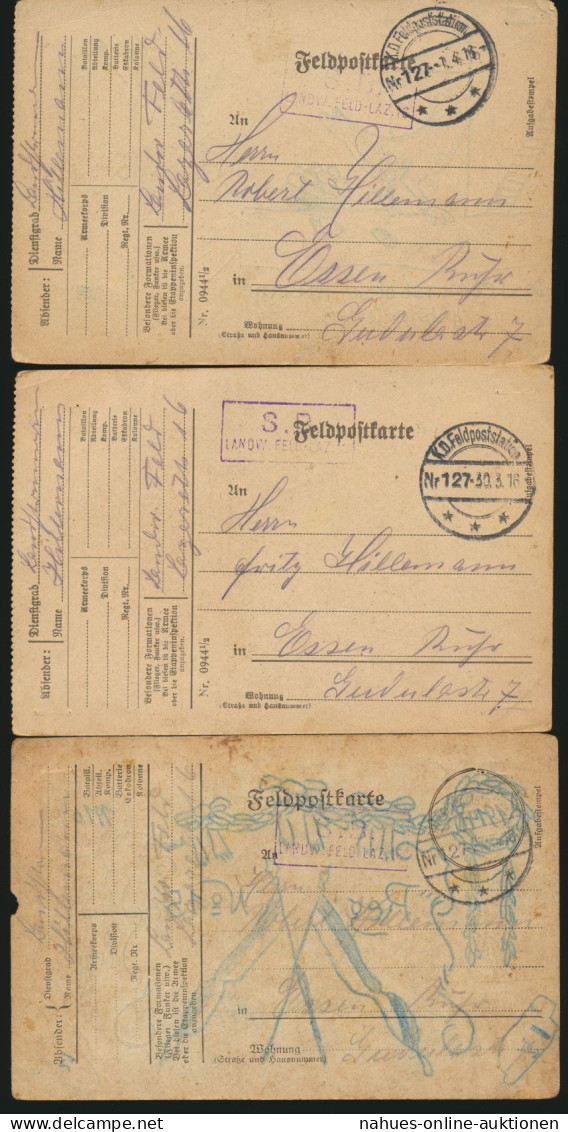 11 Feldpost Ansichtskarten Regiment 15 Alle Handgemalt I. Weltkrieg Nach Essen - Storia Postale