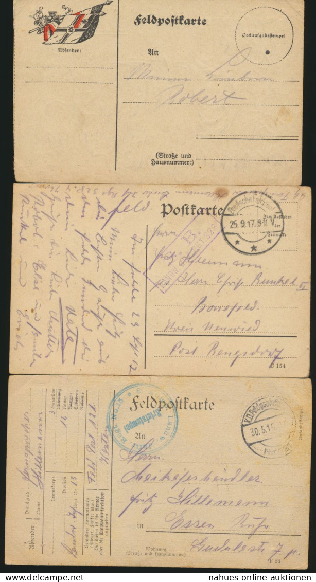 11 Feldpost Ansichtskarten Regiment 15 Alle Handgemalt I. Weltkrieg Nach Essen - Lettres & Documents