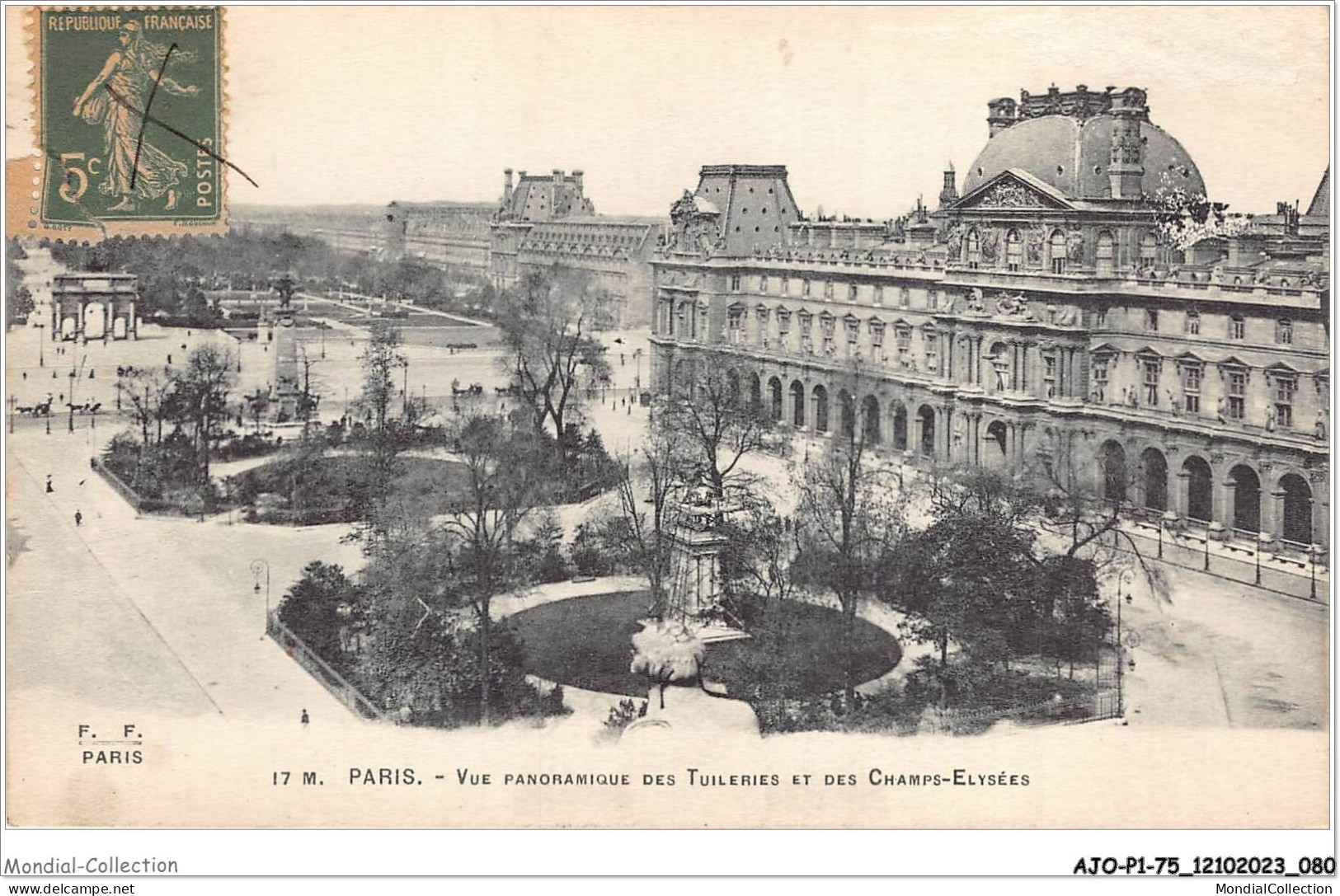 AJOP1-75-0041 - PARIS - Vue Panoramique Des Teleries Et Des Champs-elysées - Mehransichten, Panoramakarten