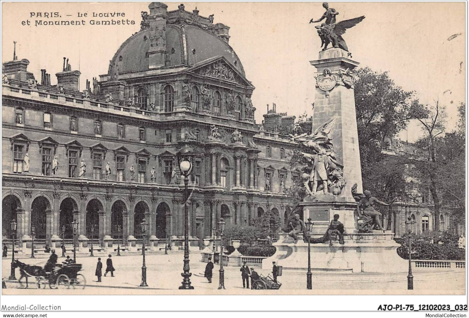 AJOP1-75-0017 - PARIS - Le Louvre - Et Monument Gambetta - Louvre