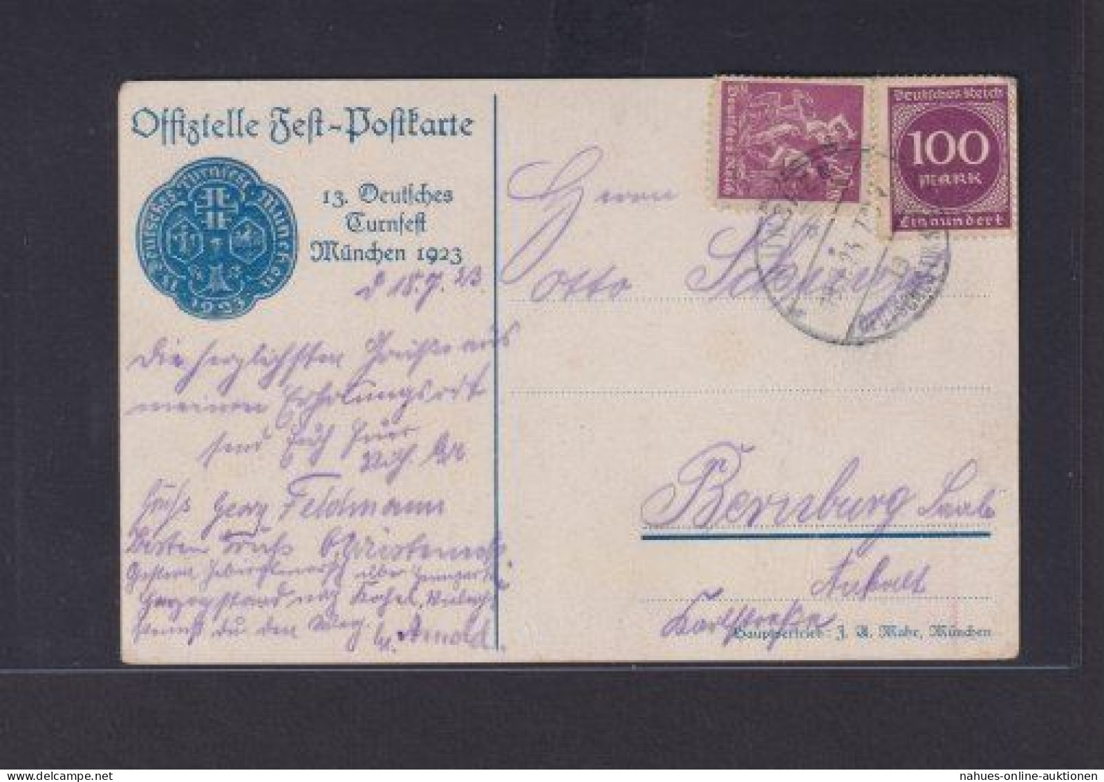 Ansichtskarte 13. Turnfest München Mit Entspr. Sonderstempel Sport Turnen - Lettres & Documents