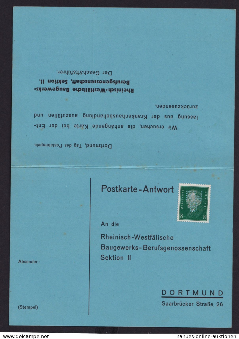 Deutsches Reich Perfin Lochung Flugpost Stempel Militaria Flugzeug - Cartas & Documentos