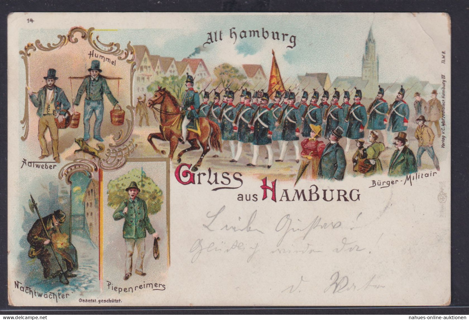 Ansichtskarte Künstlerkarte Hamburg Altes Hamburg Nachtwächter Piepenreimers - Other & Unclassified