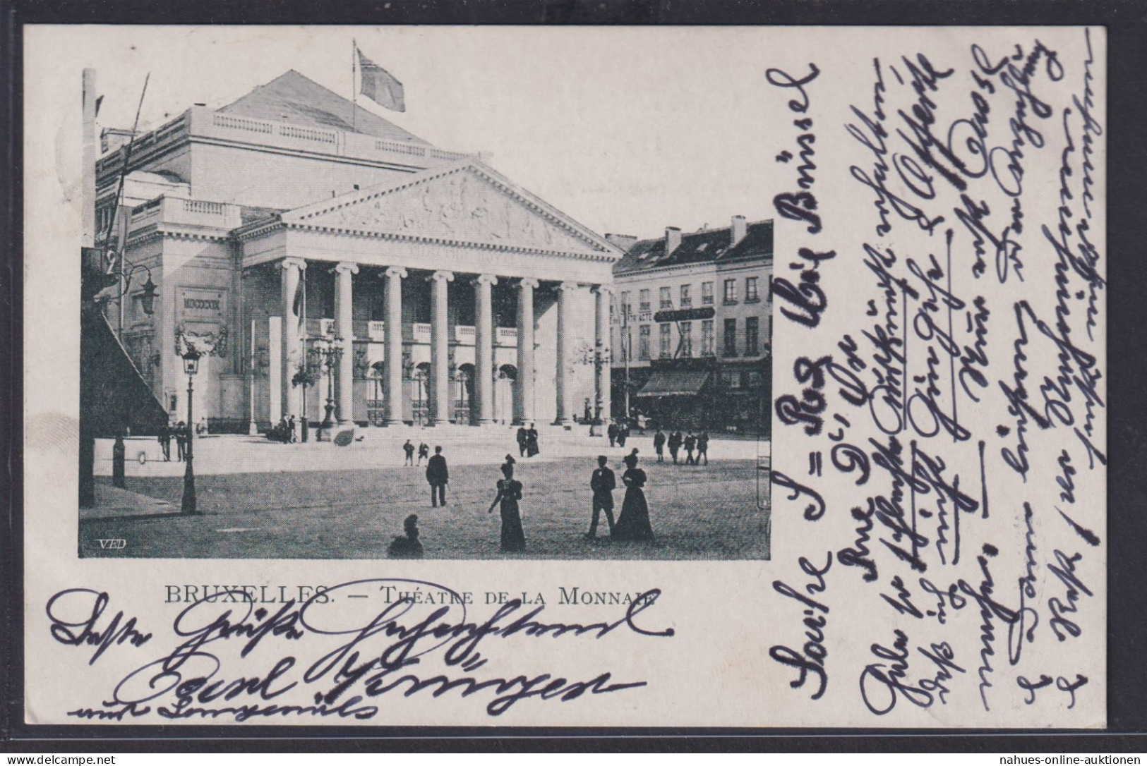 Ansichtskarte Brüssel Theatre De La Monnaie Nach Braunschweig Niedersachsen - Other & Unclassified