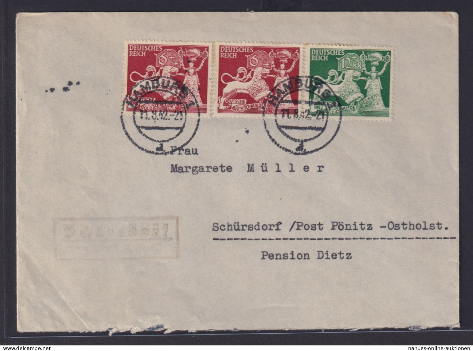 D. Reich Brief Landpoststempel Von Hamburg N Schürsdorf Post Pönitz Ostholstein - Storia Postale