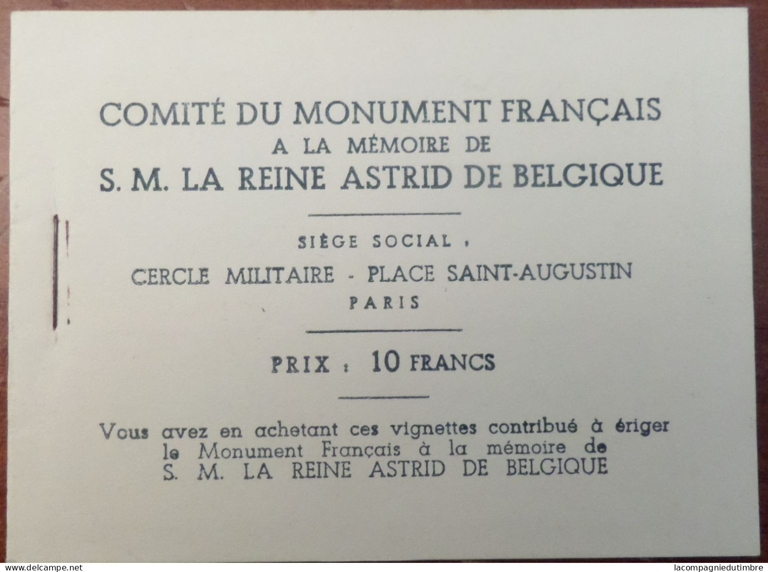France Carnet Pour La Reine Astrid De Belgique Neuf ** MNH. TB - Blocks Und Markenheftchen