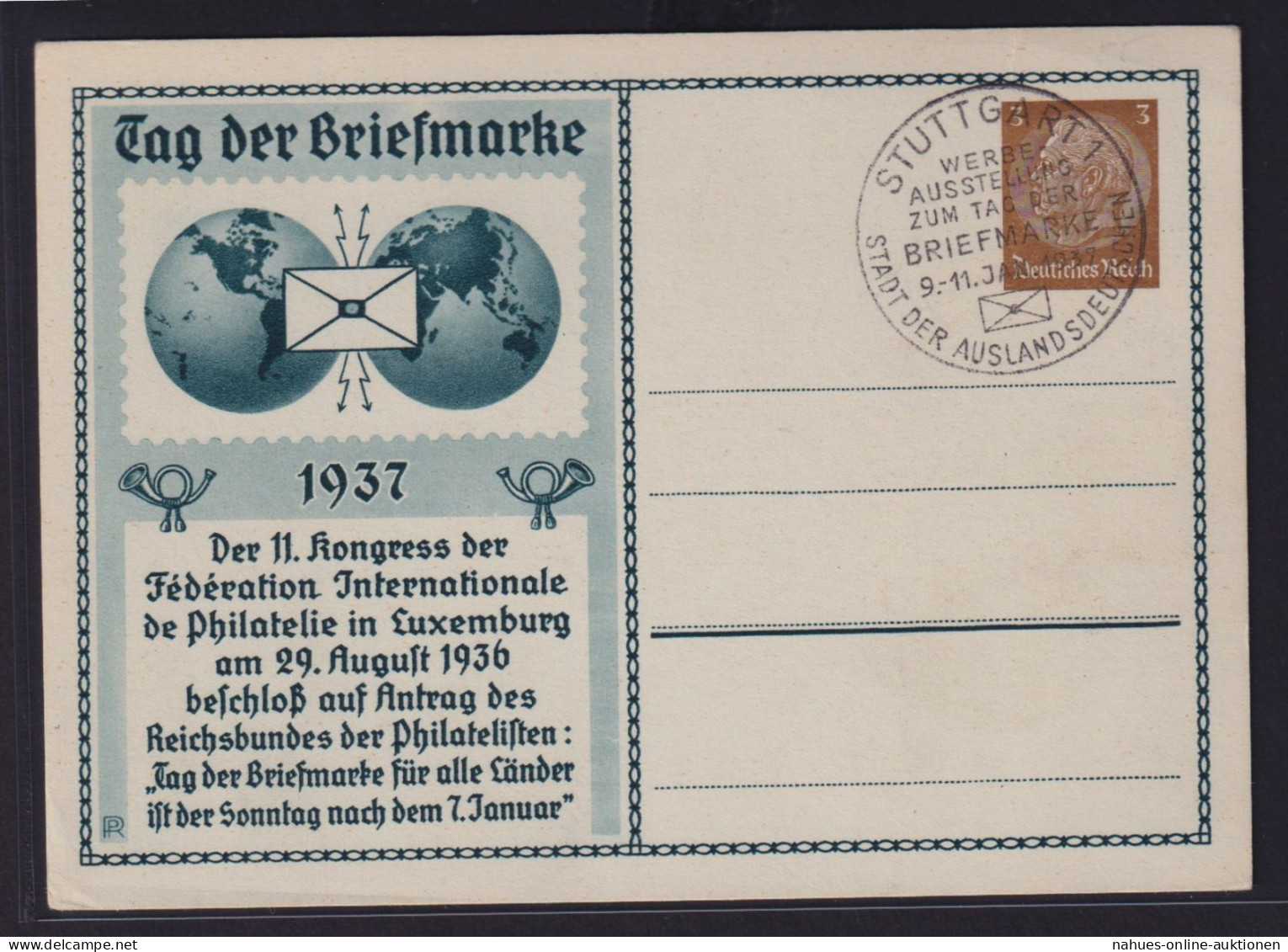 Philatelie Briefmarken Privatganzsache Deutsches Reich Selt. Stempel Stuttgart - Storia Postale