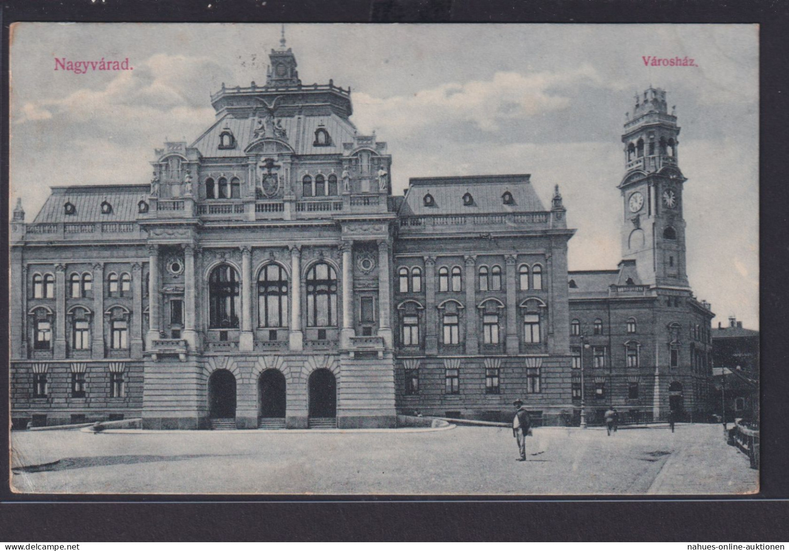 Ansichtskarte Nagyvarad Rumänien Rathaus Vorplatz Nach Klosterneuburg - Romania