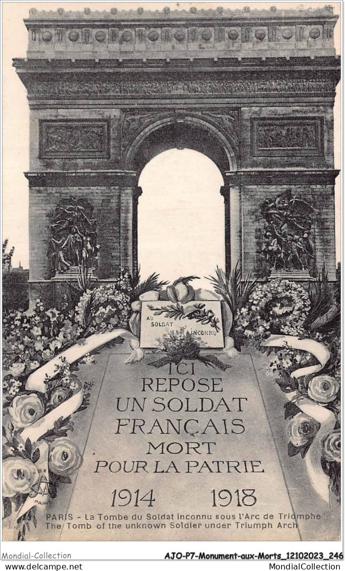 AJOP7-0771 - MONUMENT-AUX-MORTS - Ici Repose Un Soldat Français Mort Pour La Patrie - Monuments Aux Morts
