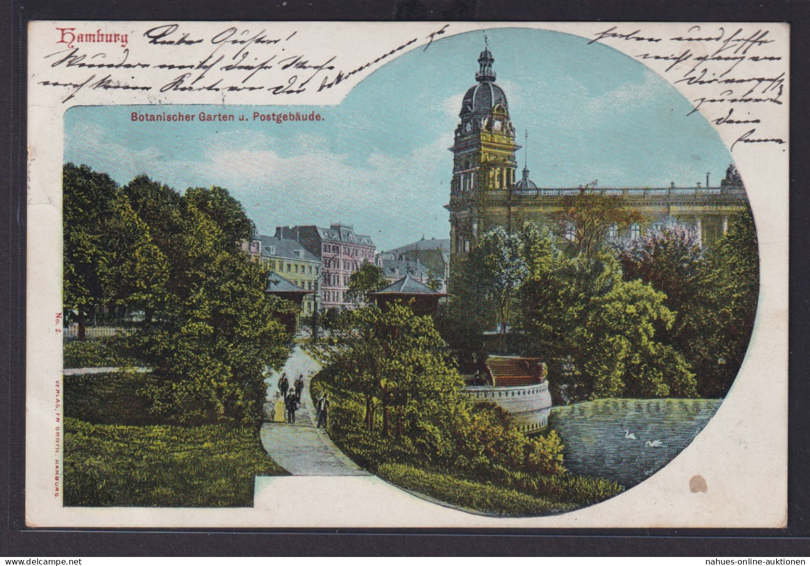 Ansichtskarte Hamburg Botanischer Garten Postgebäude Verlag Fr. Groth Hamburg - Altri & Non Classificati