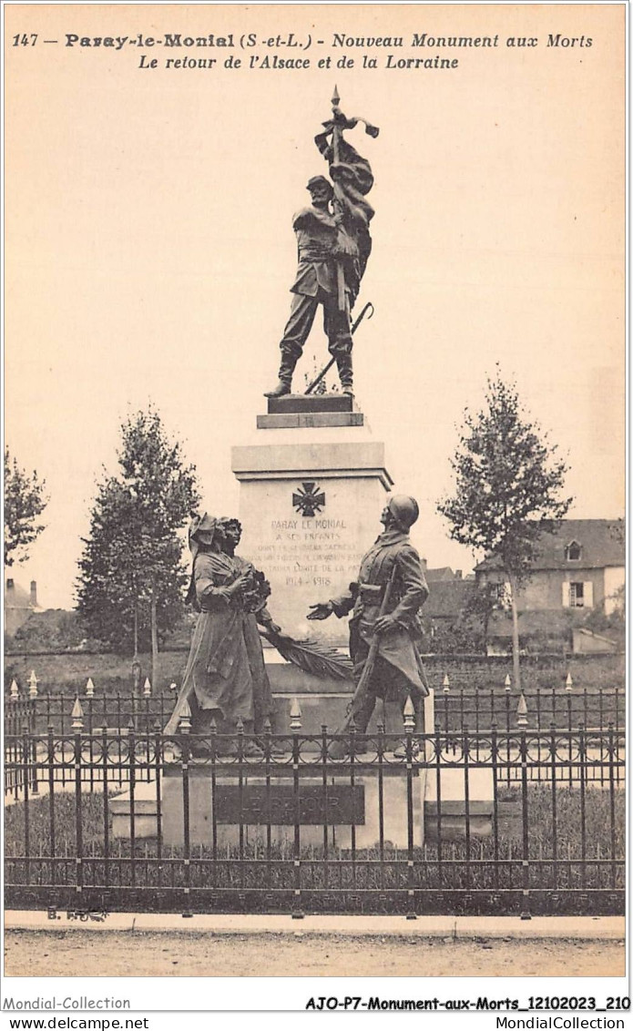 AJOP7-0753 - MONUMENT-AUX-MORTS - Paray-le-monial - Nouveau Monument Aux Morts - Monumentos A Los Caídos