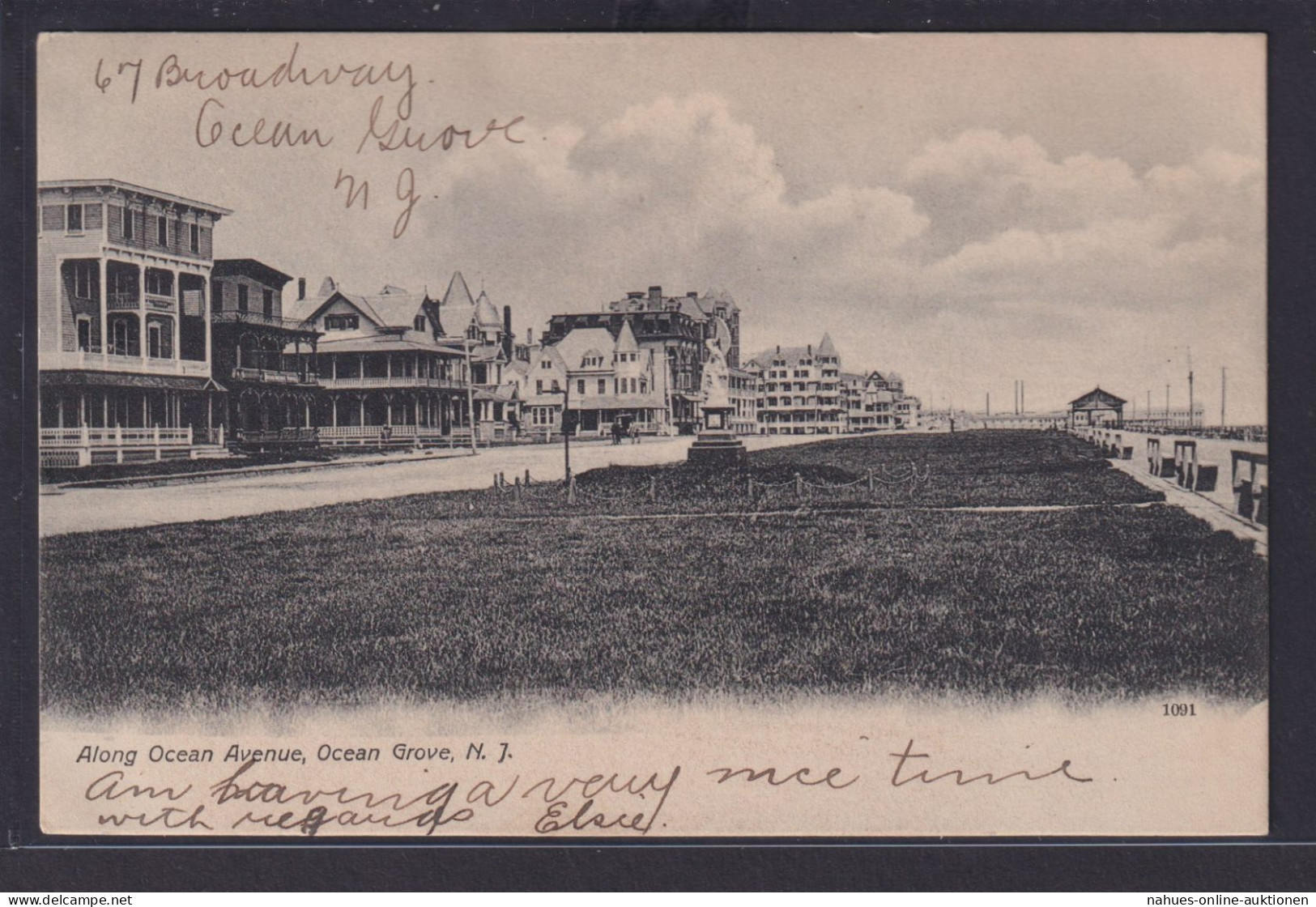 Ansichtskarte Ocean Grove New Jersey New York USA Ocean Avenue Nach Brooklyn - Andere & Zonder Classificatie