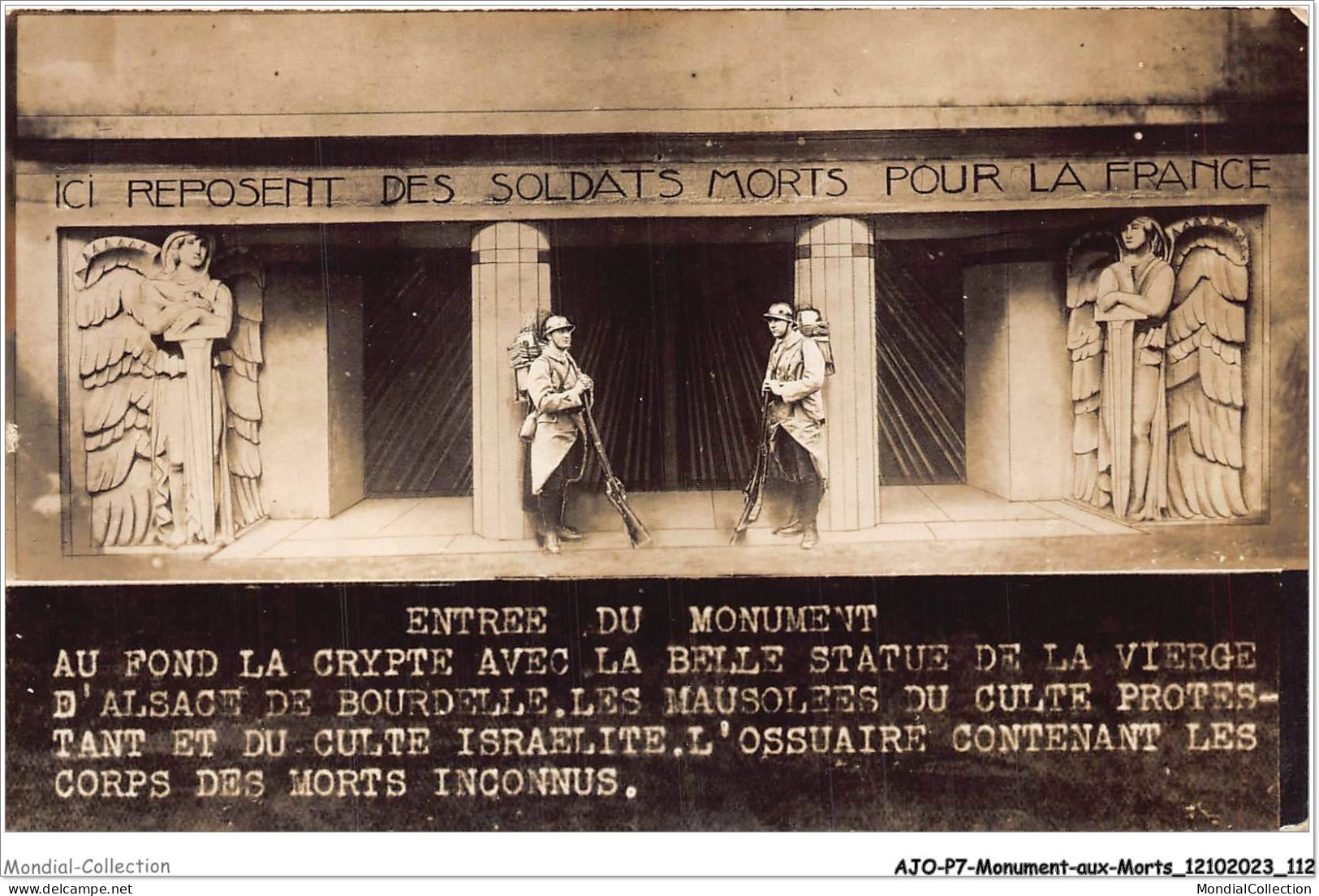 AJOP7-0704 - MONUMENT-AUX-MORTS - Ici Reposent Des Soldats Morts Pour La France -CULTE ISRAELITE JUDAICA JUIF RELIGION - Monumenti Ai Caduti