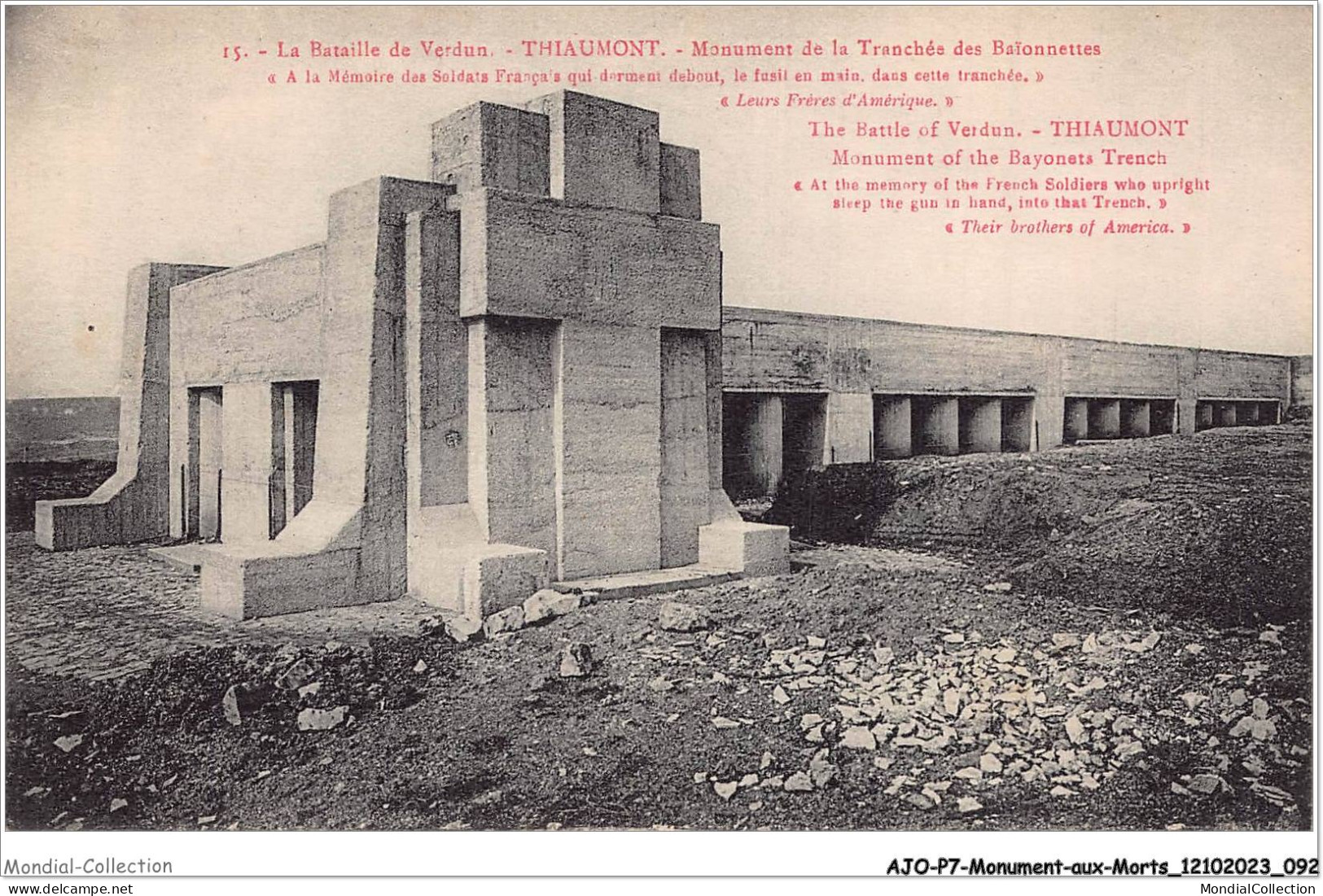 AJOP7-0694 - MONUMENT-AUX-MORTS - La Bataile De Verdun - Thiaumont - Monument De La Tranchée  - Monumenti Ai Caduti