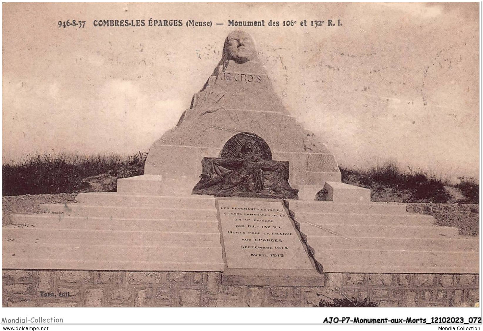 AJOP7-0684 - MONUMENT-AUX-MORTS - Combres-les éparges - Monument Des 106 Et 132 R I - Monumentos A Los Caídos