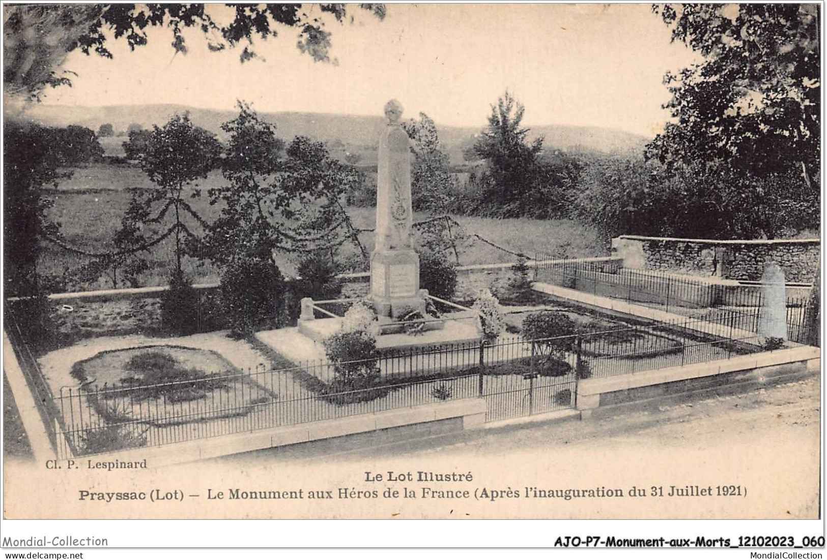 AJOP7-0678 - MONUMENT-AUX-MORTS - Le Lot Illustré - Prayssac - Le Monument Aux Héros De La France - War Memorials