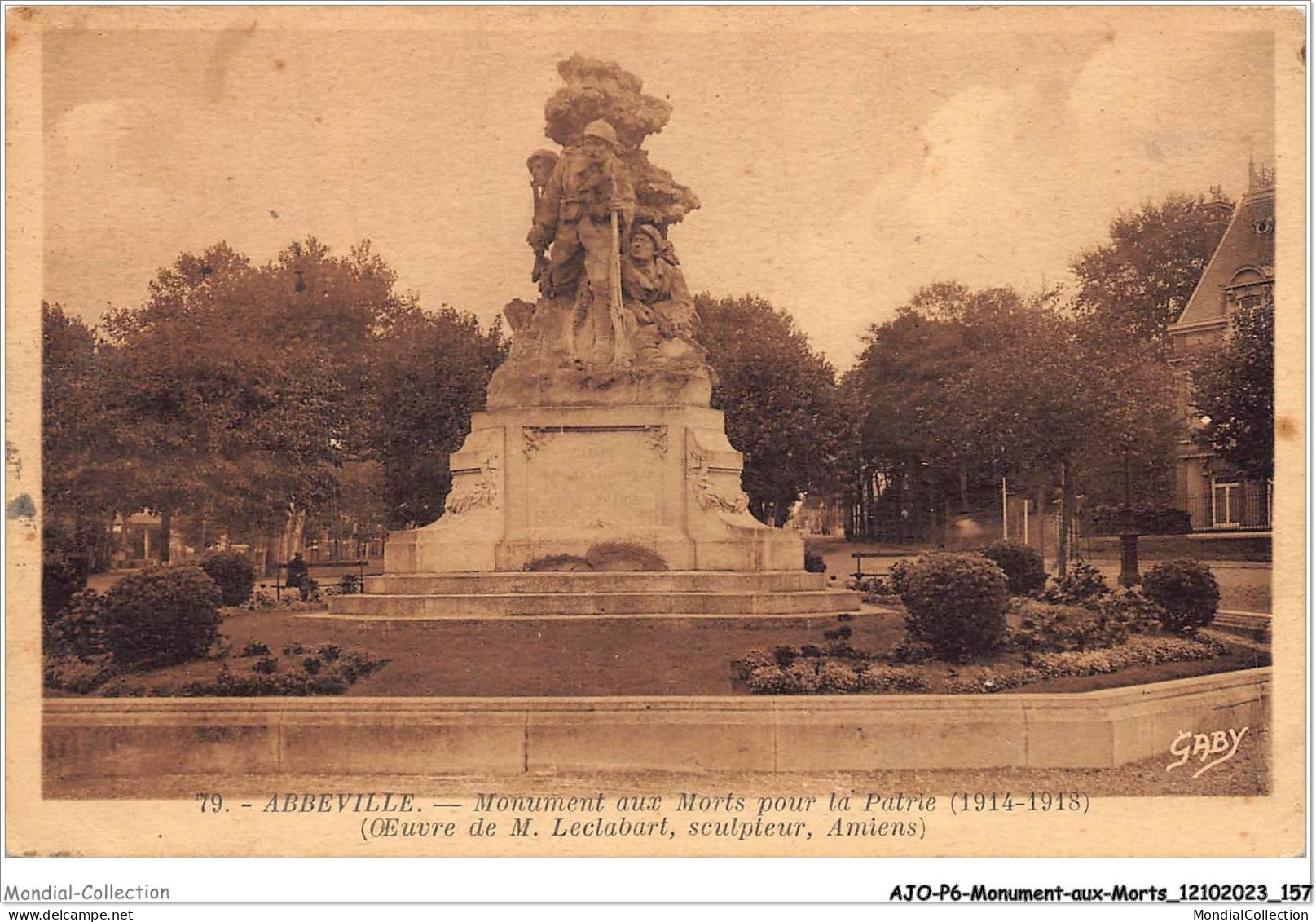 AJOP6-0587 - MONUMENT-AUX-MORTS - Abbeville - Monument Aux Morts Pour La Patrie - Kriegerdenkmal