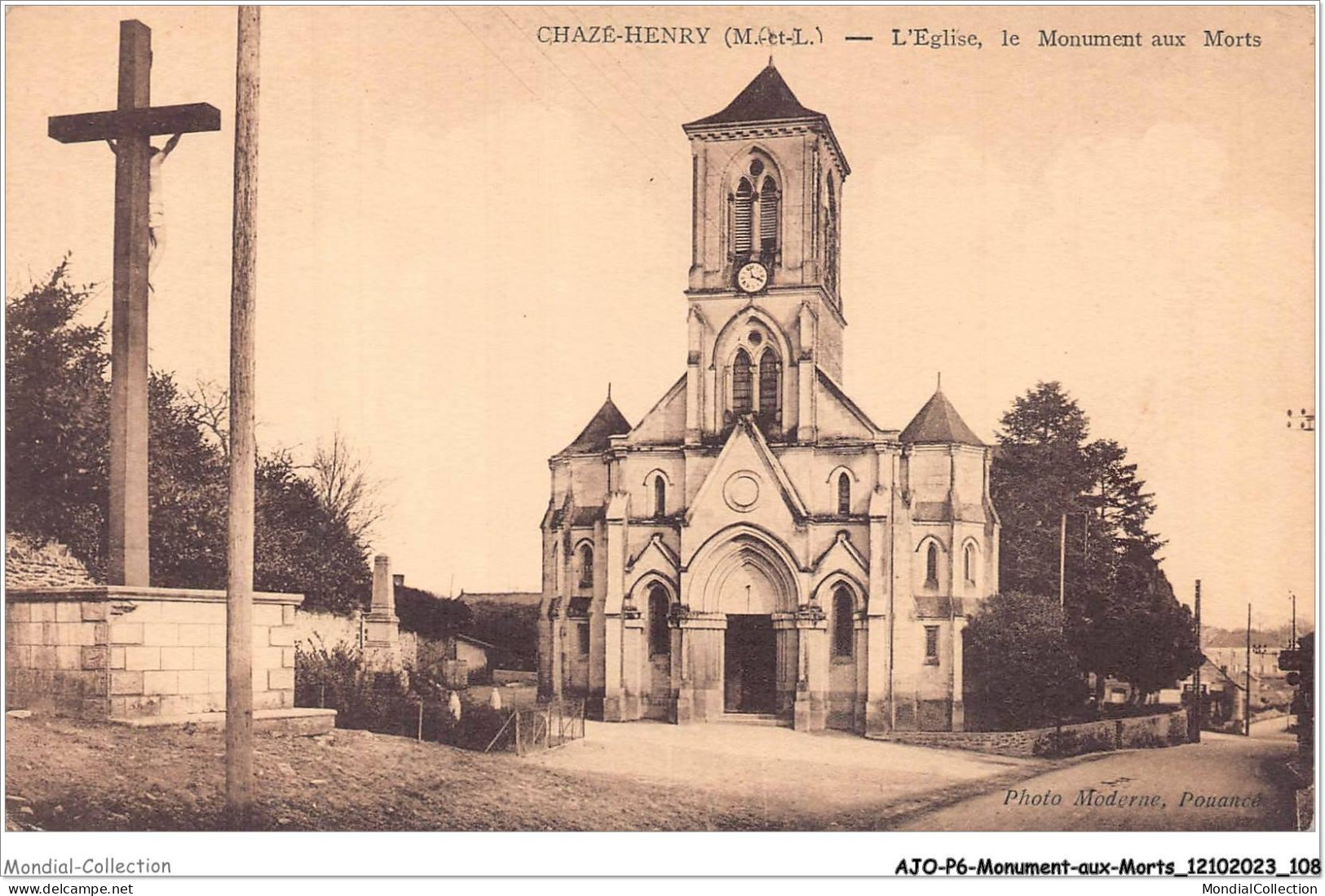 AJOP6-0563 - MONUMENT-AUX-MORTS - Chazé-henry - L'église - Le Monument Aux Morts - Monuments Aux Morts