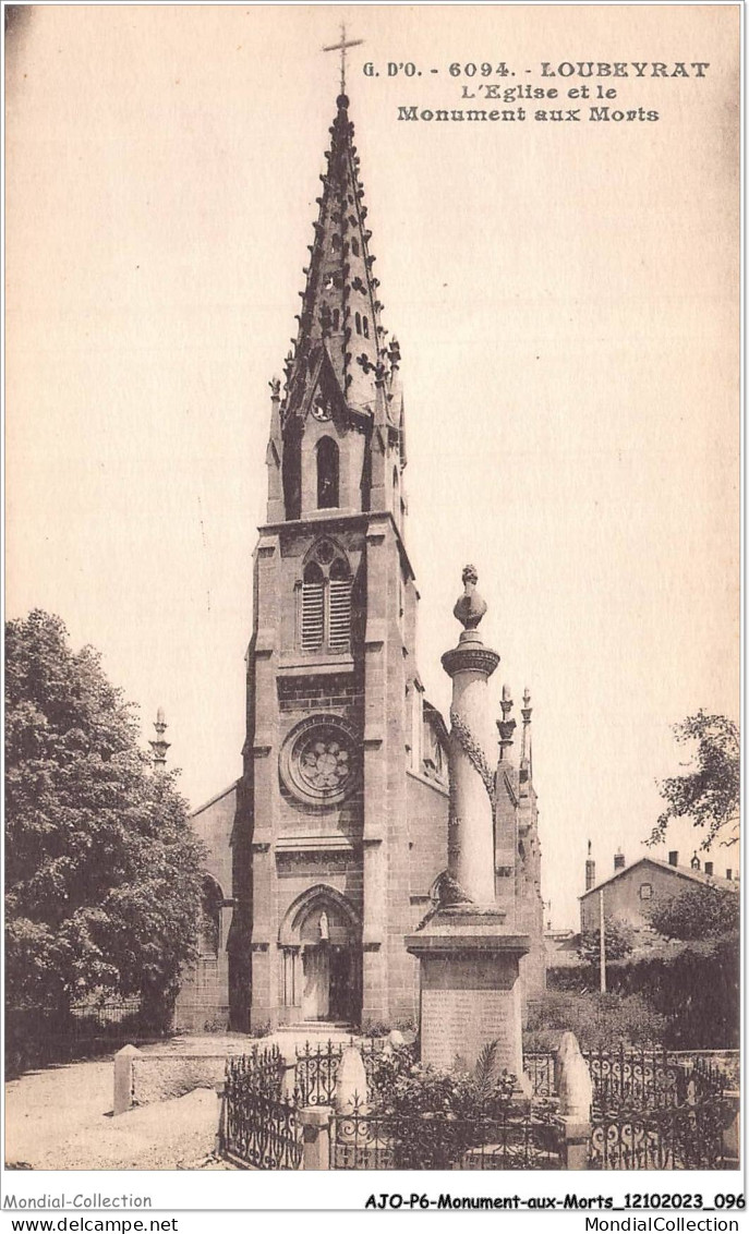 AJOP6-0557 - MONUMENT-AUX-MORTS - Loubeyrat - L'église Et Le Monument Aux Morts - Monuments Aux Morts