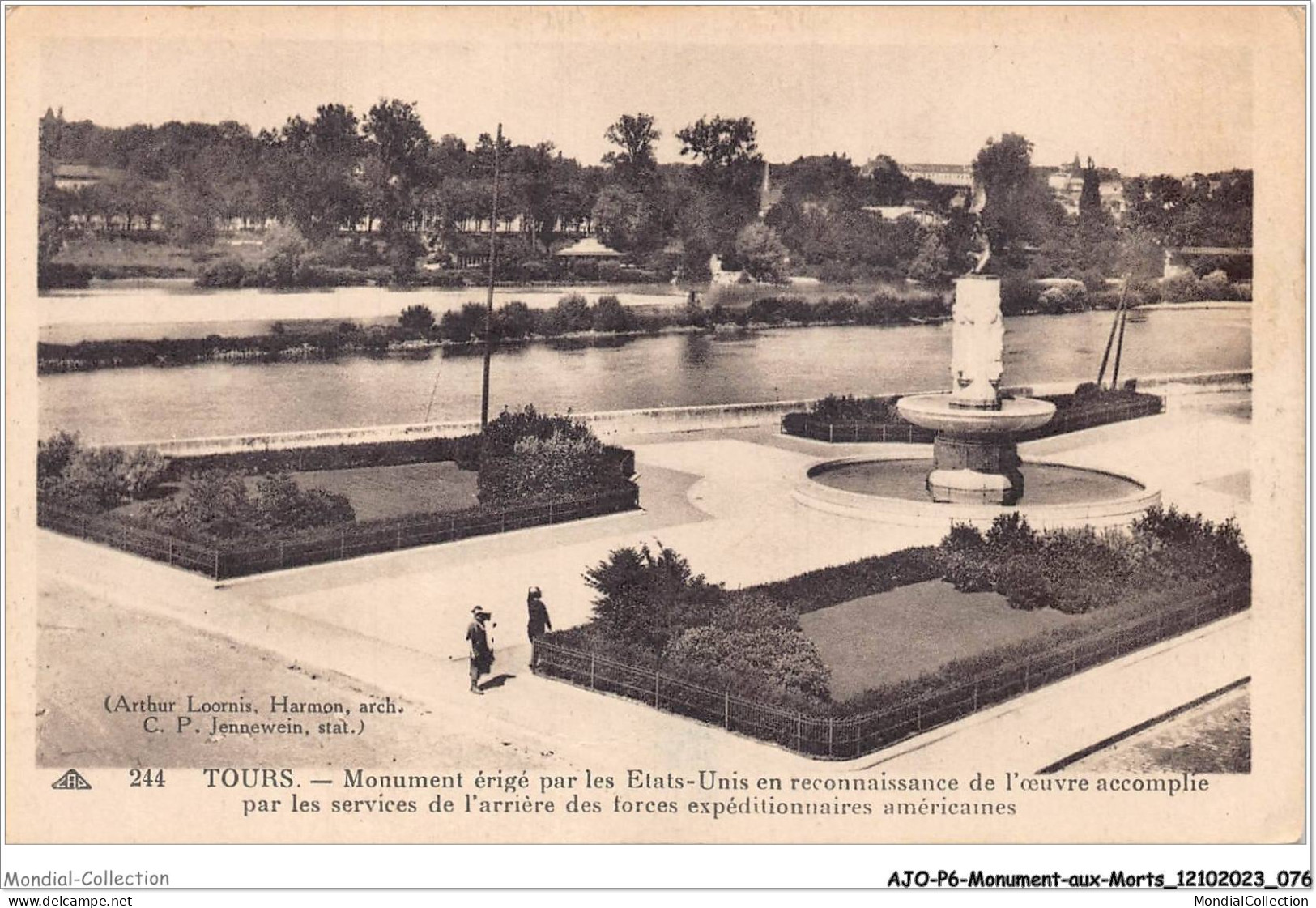 AJOP6-0547 - MONUMENT-AUX-MORTS - Tours - Monument érigé Par Les Etats-unis En Reconnaissance  - Oorlogsmonumenten