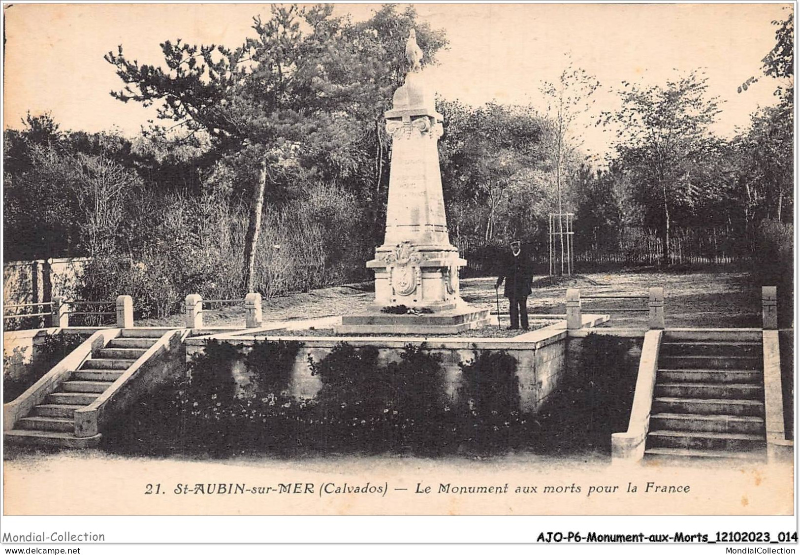 AJOP6-0517 - MONUMENT-AUX-MORTS - St-aubin-sur-mer - Le Monument Aux Morts Pour La France - Monuments Aux Morts