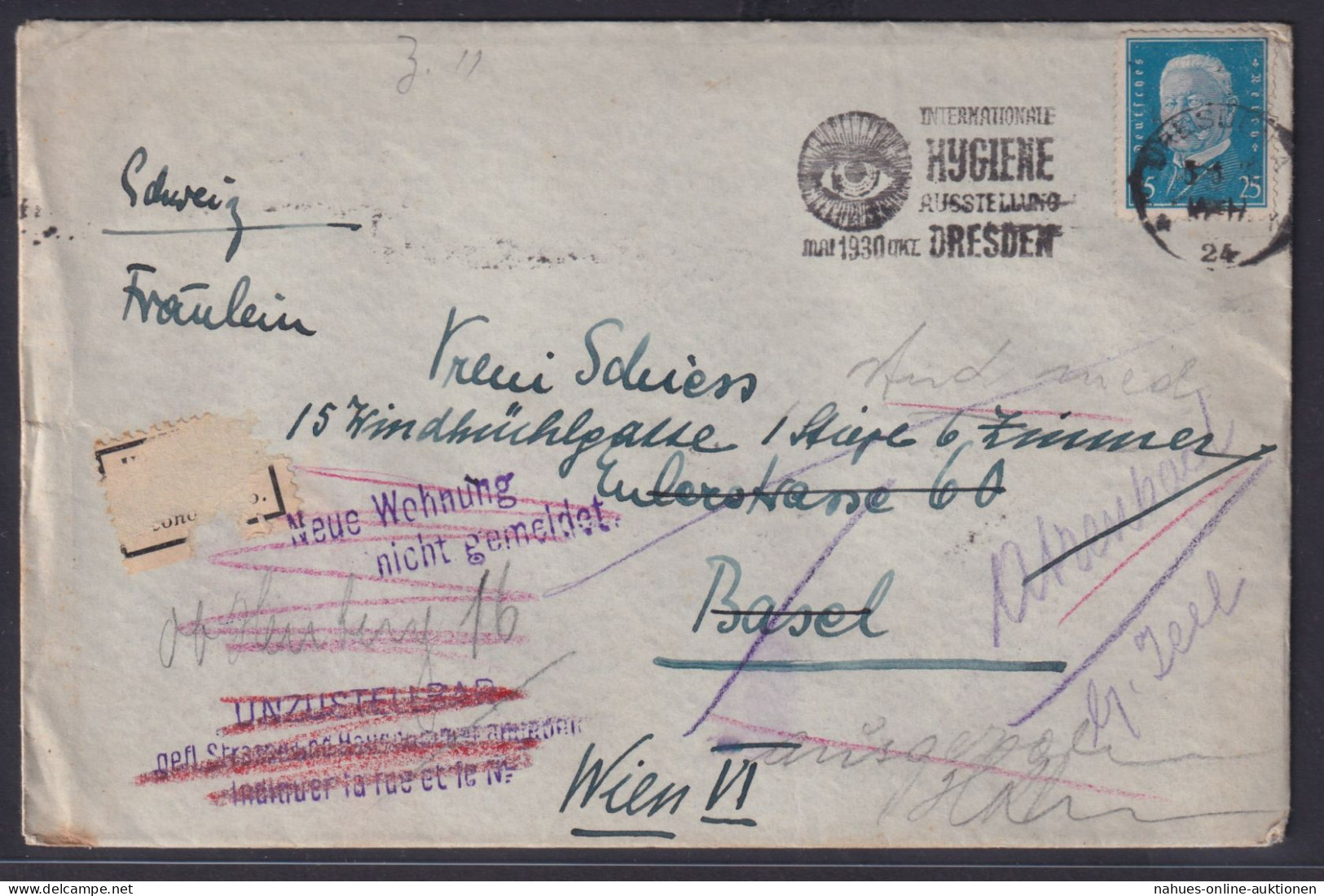 Postsache Deutsches Reich Brief EF Hindenburg Maschinenst. Dresden Hygiene Nach - Covers & Documents