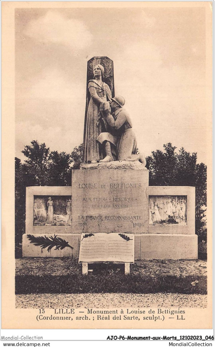 AJOP6-0532 - MONUMENT-AUX-MORTS - Lille - Monument à Louise De Bettignies - Kriegerdenkmal