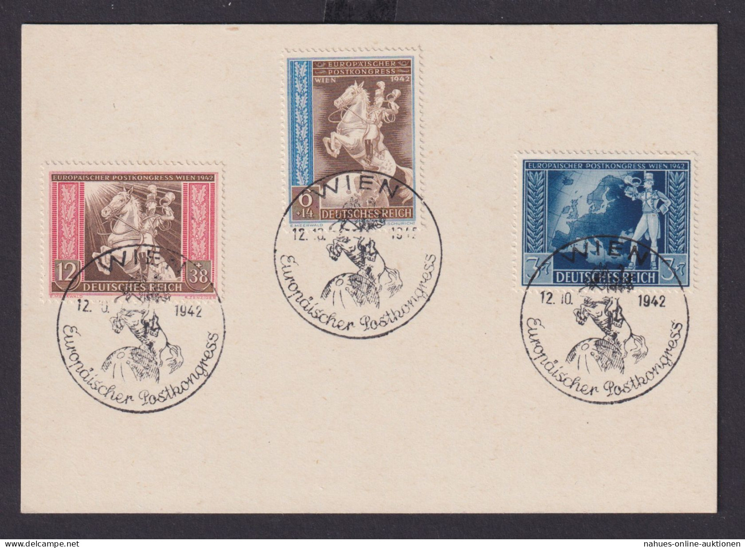 Deutsches Reich Brief Europa Postkongress 820-822 FDC SST Wien Österreich - Storia Postale