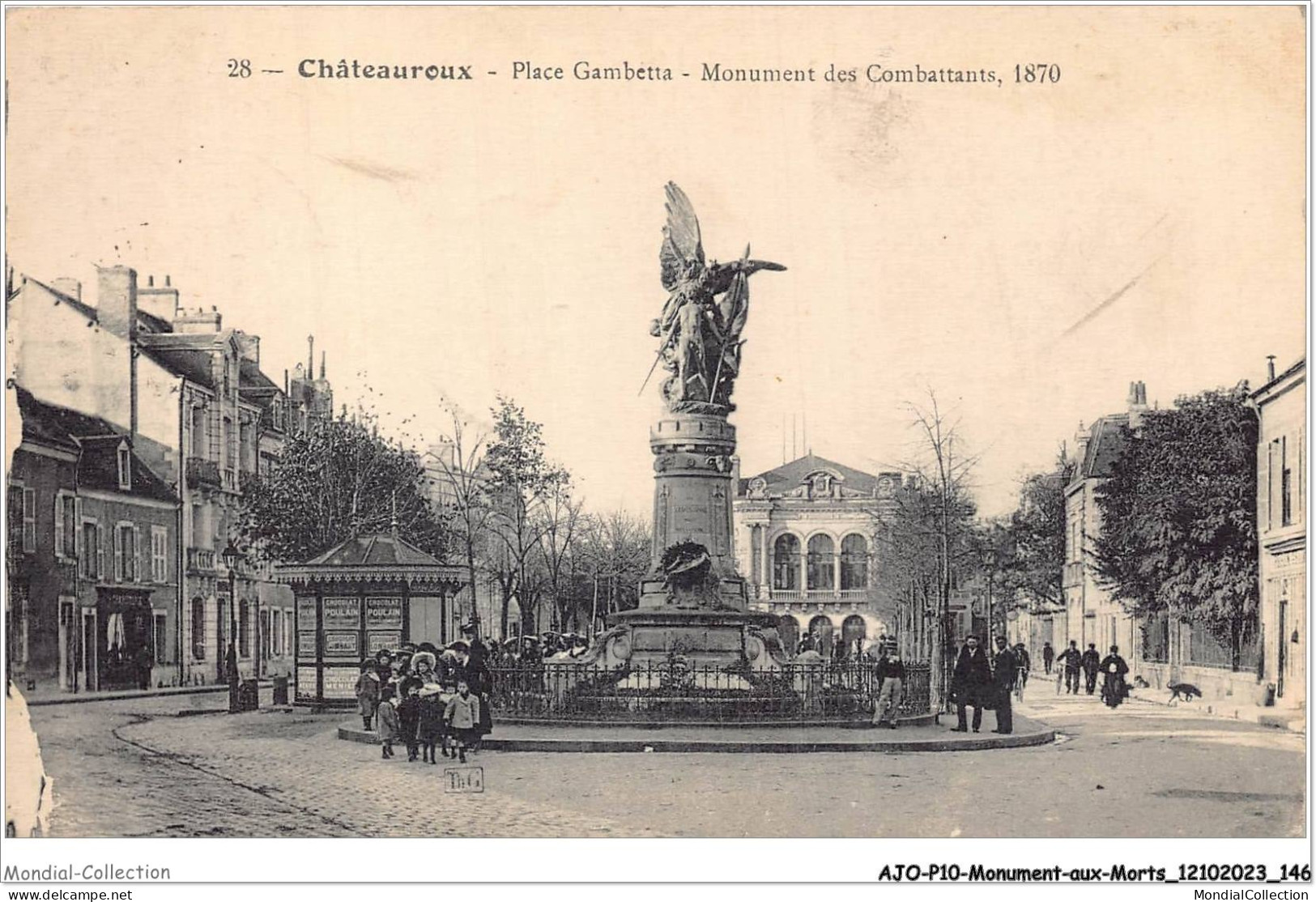 AJOP10-1096 - MONUMENT-AUX-MORTS - Chateauroux - Place Gambetta - Monument Des Combattants 1870 - Monumentos A Los Caídos