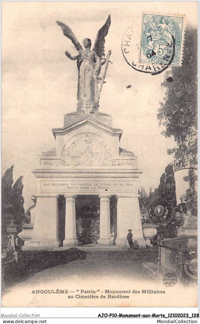 AJOP10-1087 - MONUMENT-AUX-MORTS - Angoulème - Patria - Monument Des Millitaire Au Cimetière - Oorlogsmonumenten