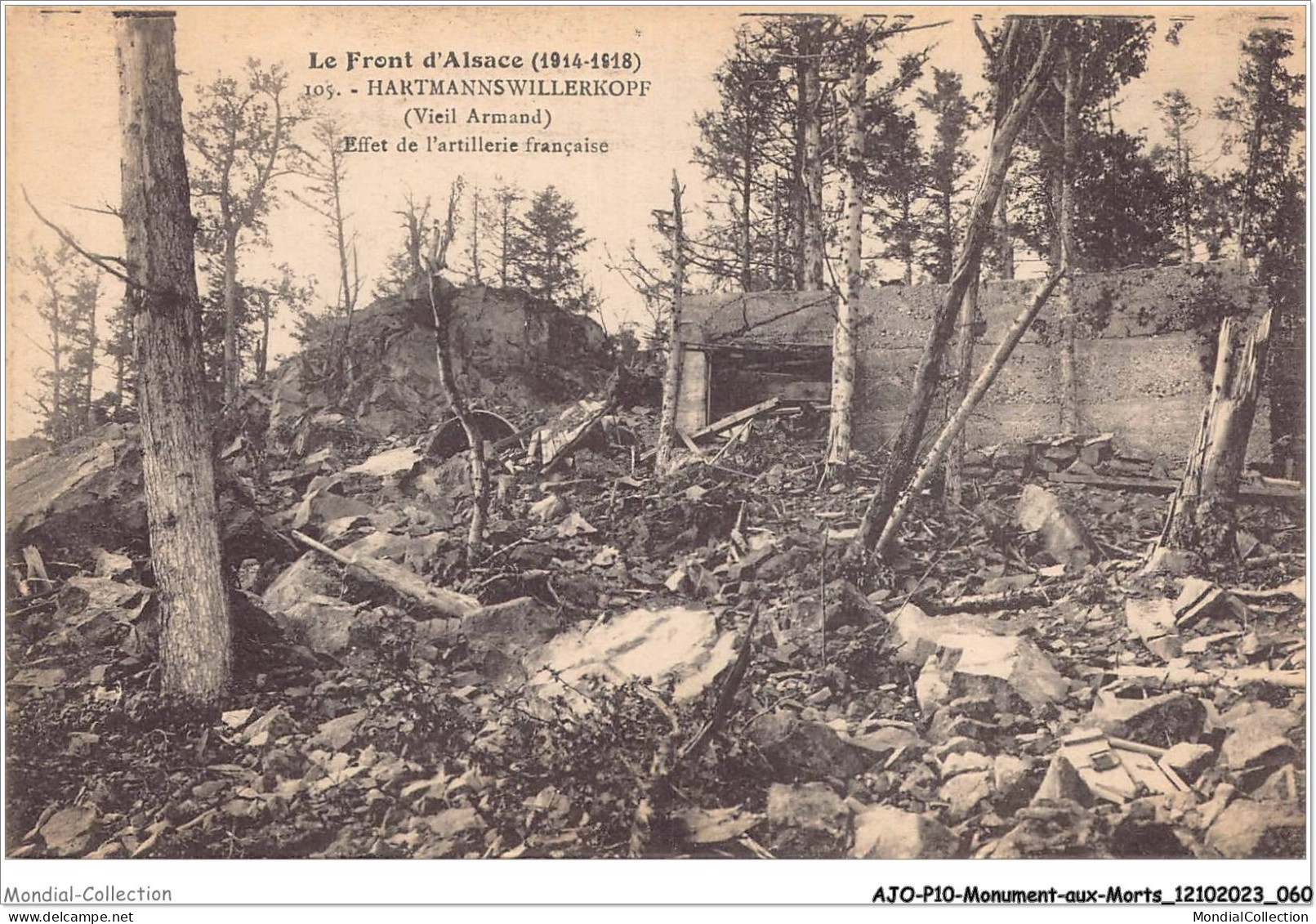 AJOP10-1053 - MONUMENT-AUX-MORTS - Le Front D'alsacce - Hartmannswillerkopf Effet De L'artillerie Française - Kriegerdenkmal