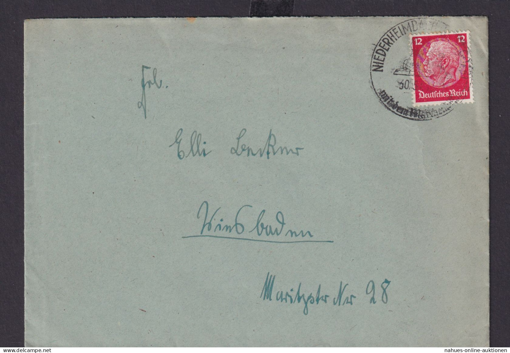 Deutsches Reich Drittes Reich Briefe SST Niederheimbach 30.05.1942 - Cartas & Documentos