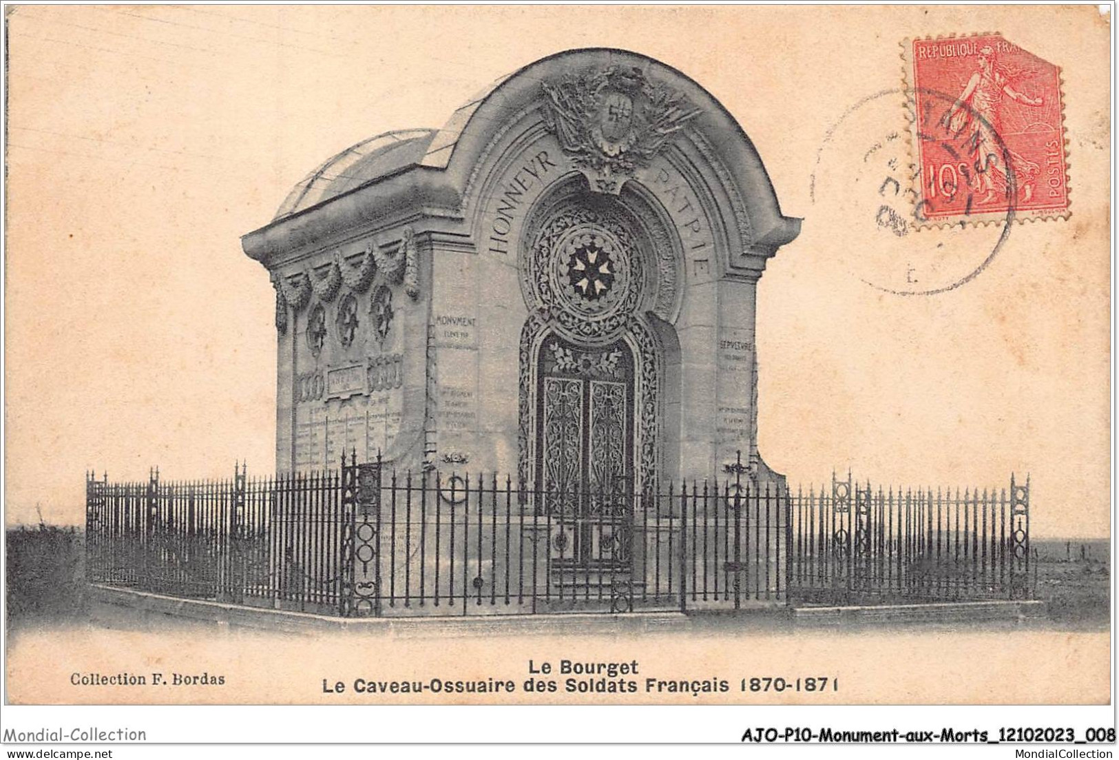 AJOP10-1027 - MONUMENT-AUX-MORTS - Le Bourget - Le Caveau-ossuaire Des Soldats Français 1870-1871 - Oorlogsmonumenten