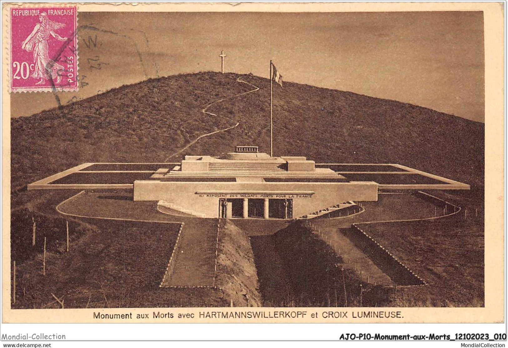 AJOP10-1028 - MONUMENT-AUX-MORTS - Monument Aux Morts Avec Hartmannswillerkopf Et Croix Lumineuse - Oorlogsmonumenten