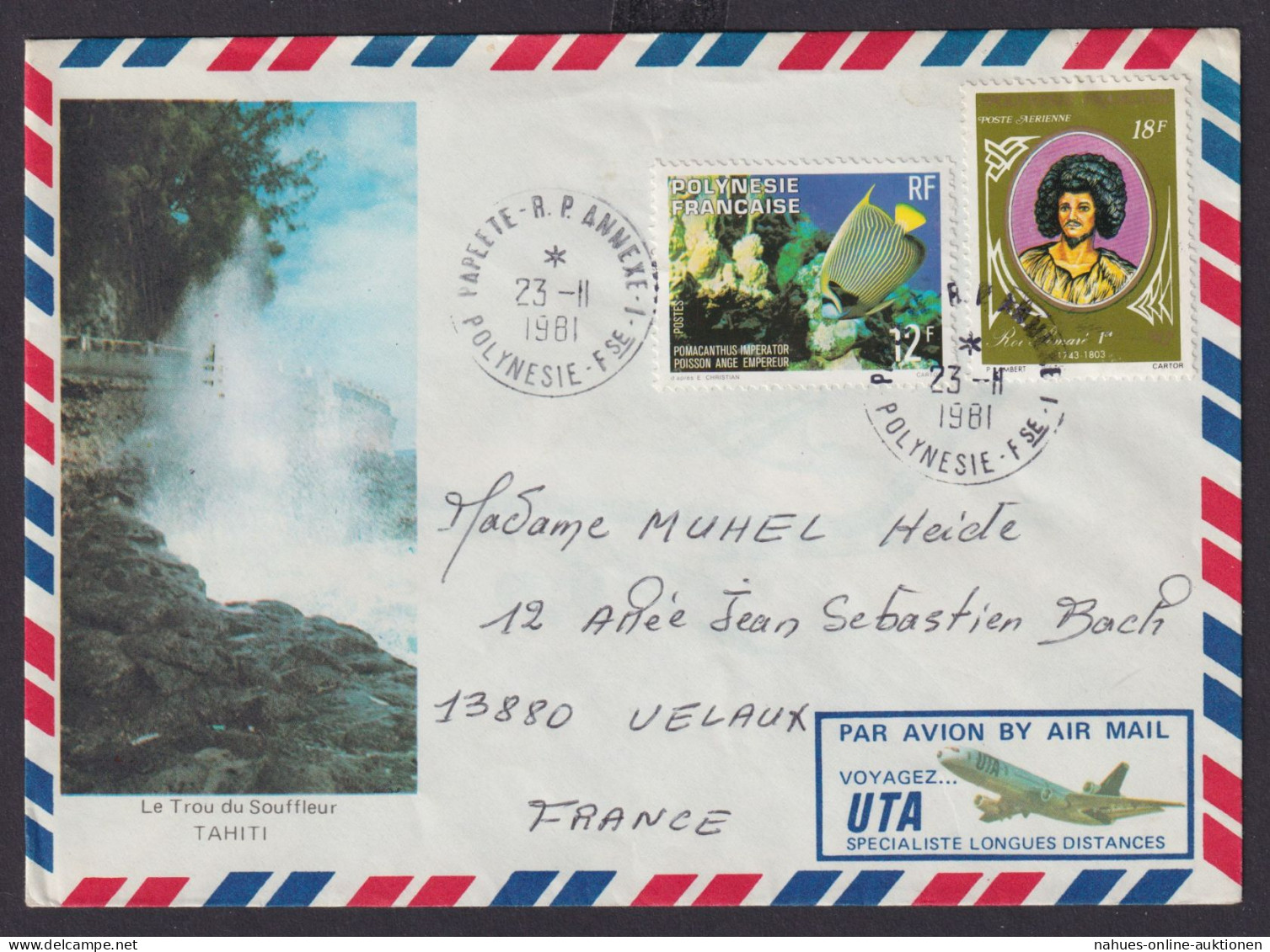 Frankreich Französisch Polynesien Brief Exotischer Beleg - Lettres & Documents
