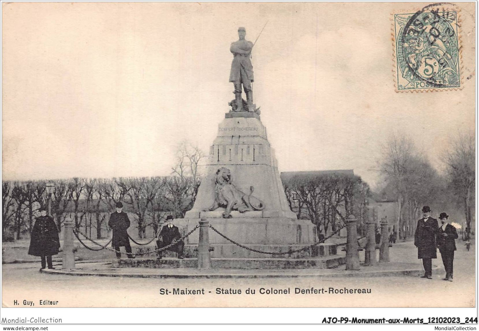 AJOP9-1010 - MONUMENT-AUX-MORTS - St-maixent - Statue Du Colonel Denfert-rochereau - Oorlogsmonumenten