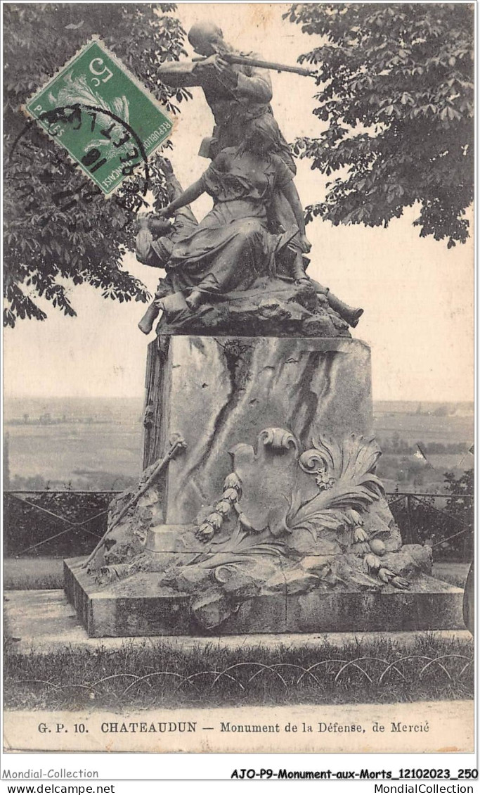 AJOP9-1013 - MONUMENT-AUX-MORTS - Chateaudun - Monument De La Défense De Mercié - Oorlogsmonumenten