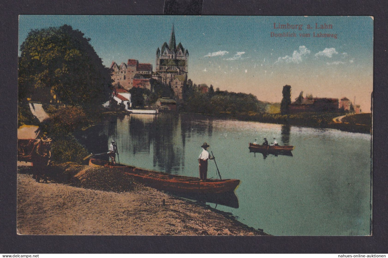 Ansichtskarte Limburg Hessen Lahn Fluss Boote Dom Litho Künstlerkarte - Other & Unclassified