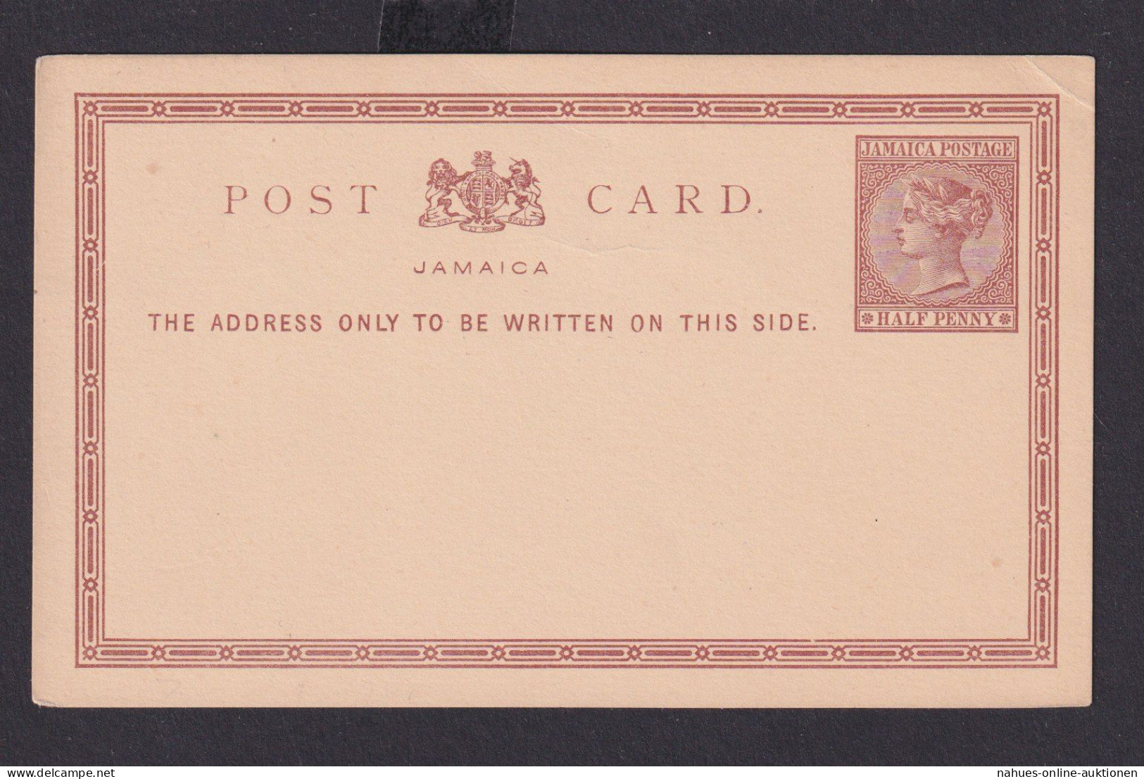 Briefmarken Jamaika Ganzsache Queen Victoria Postcard 1/2p Braun - Jamaique (1962-...)