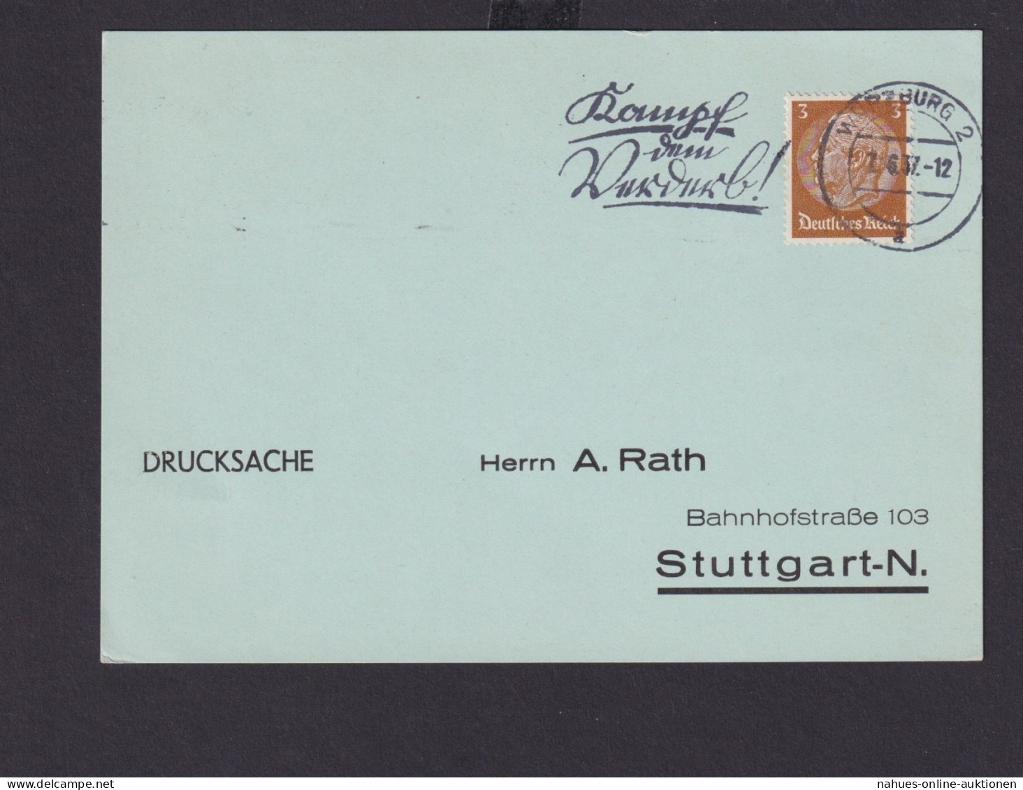 Deutsches Reich Drittes Reich Karten SST Kampf Dem Verderb Ab Würzburg N. - Briefe U. Dokumente