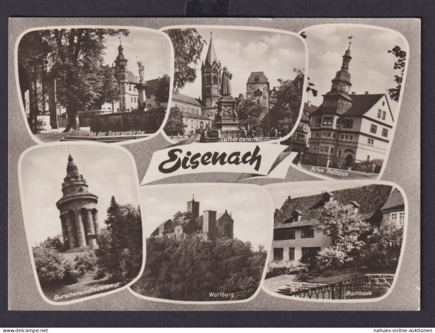Ansichtskarte Eisenach Thüringen Georgenkirche Lutherdenkmal Rathaus Wartburg - Altri & Non Classificati