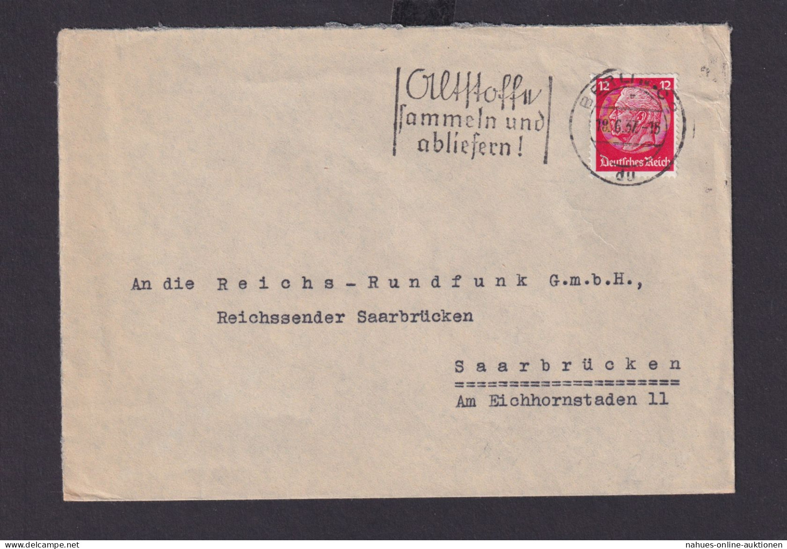 Deutsches Reich Drittes Reich Briefe SST Altstoffe Sammel Und Abliefern Ab - Storia Postale