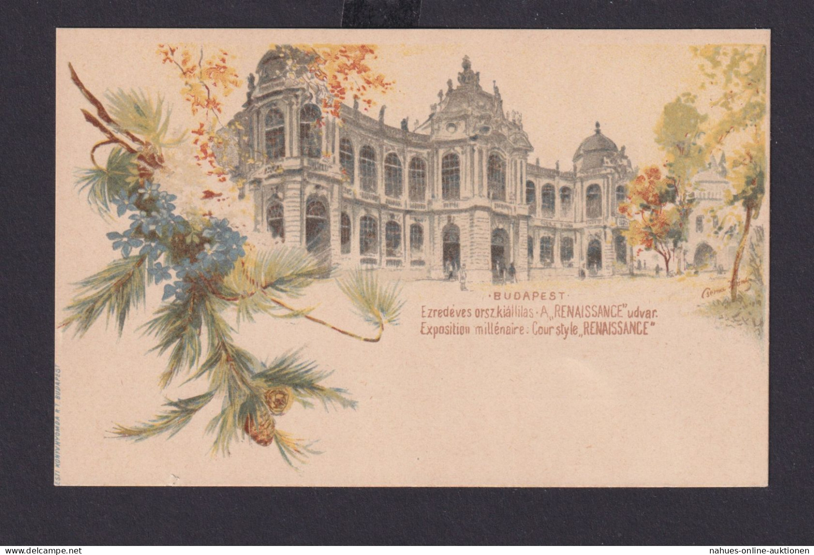 Ungarn Litho Ganzsache 2 Kreuzer Budapest Renaissance Palast - Covers & Documents