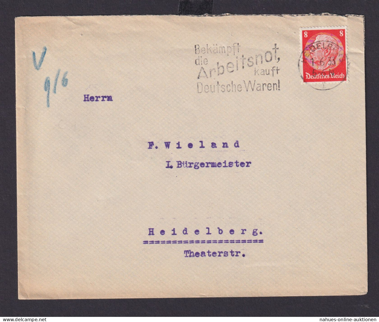 Deutsches Reich Drittes Reich Briefe SST Bekämpft Die Arbeitsnot Kauft Deutsche - Storia Postale