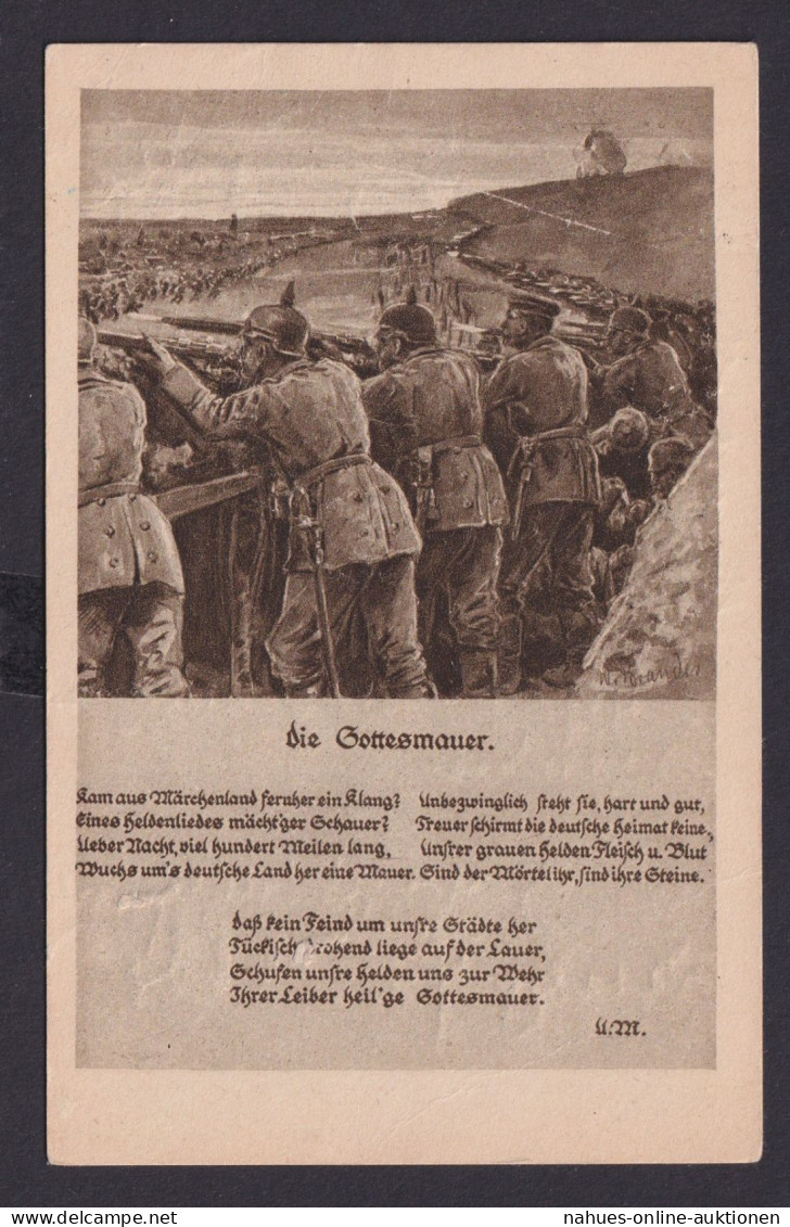 Ansichtskarte Soldaten Schützengraben Gedicht Ab Neuköln Berlin 02.07.1917 - 1914-18