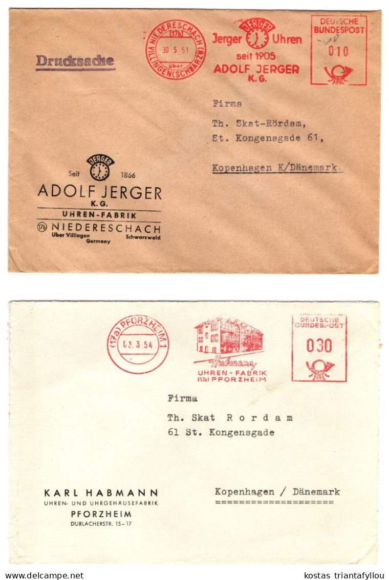 1,25-30 GERMANY, 1951-1957, SIX, METER COVERS TO DENMARK - Altri & Non Classificati