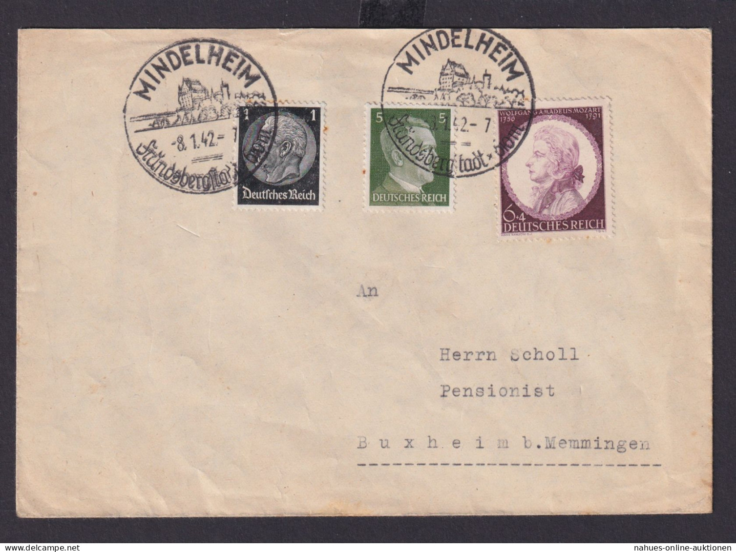 Deutsches Reich Drittes Reich Briefe SST Mindelheim Frundsbergstadt N.Buxheim - Storia Postale